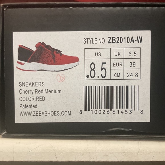 NIB Zeba Hands-free Sneakers Cherry Red - Picture 7 of 7